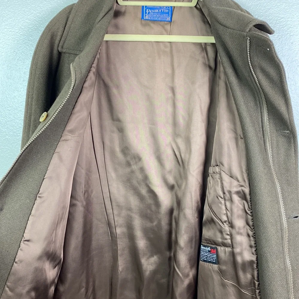 Pendleton 1980s Men's Virgin Wool Brown Overcoat 42